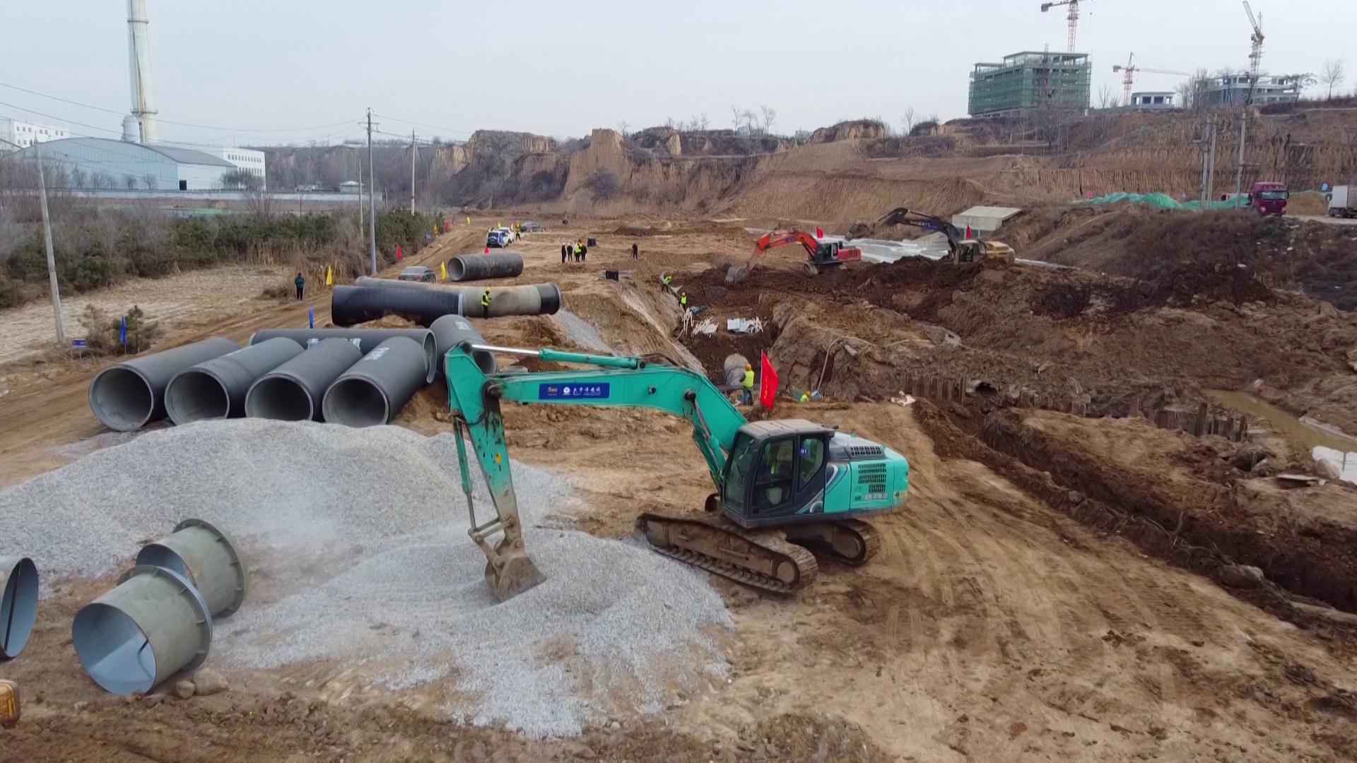 太原热浸涂塑钢管 阳曲县中社河河道综合治理工程：全力以赴保工期 为太忻一体化经济区建设作贡献